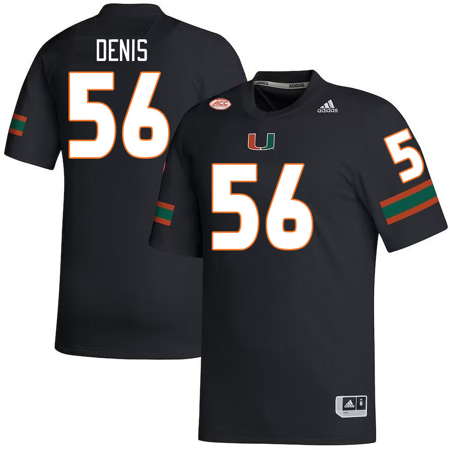 Men #56 Jonathan Denis Miami Hurricanes College Football Jerseys Stitched-Black
